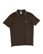 HENRY COTTONS POLO T-SHIRT BROWN